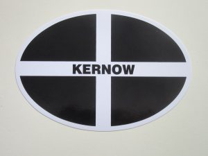 Oval Kernow car sticker No 1K external