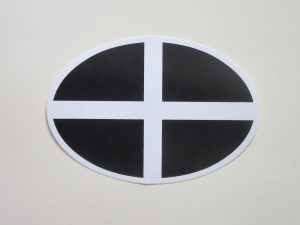 Oval Plain car sticker No 1 external